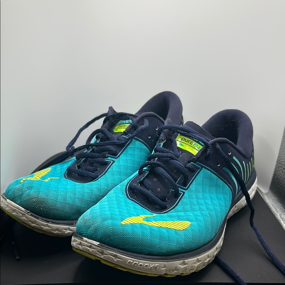 Brooks Teal and Lime Athletic Shoes